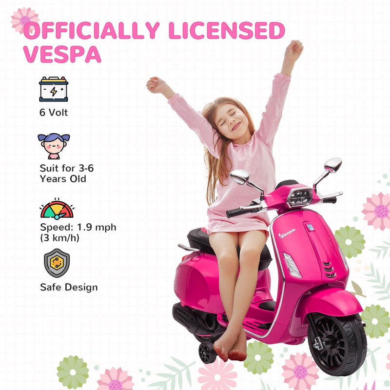 Licensed Pink Electric Kids Motorcycle with Music and FM Radio