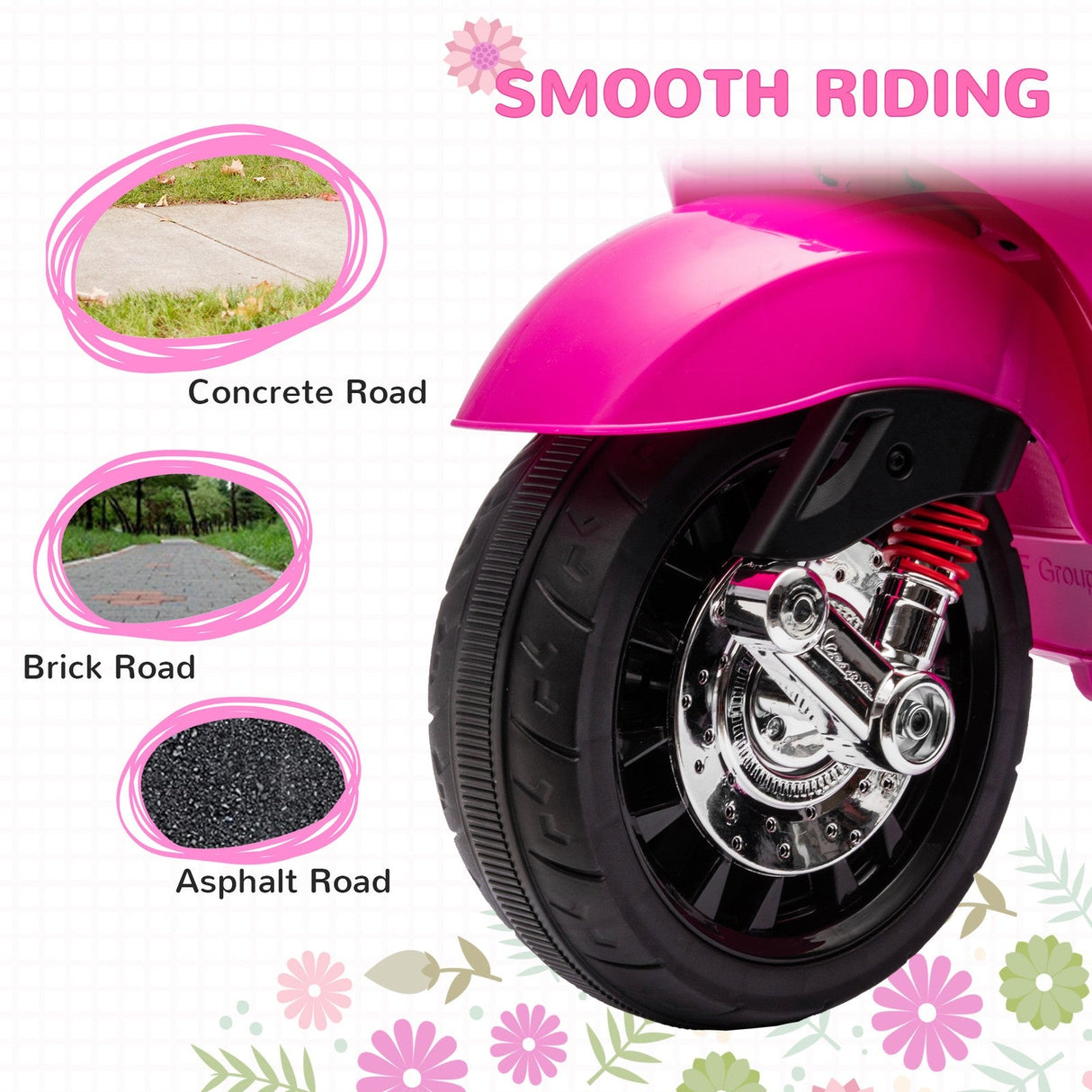 Licensed Pink Electric Kids Motorcycle with Music and FM Radio