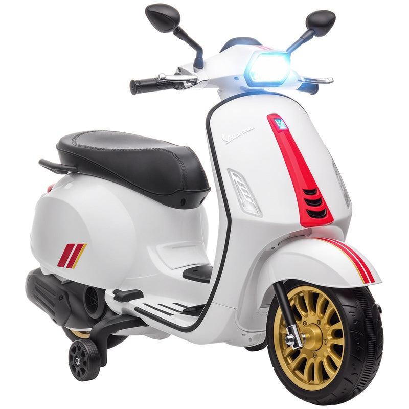 Licensed Vespa Electric Motorcycle for Kids with Music and FM Radio