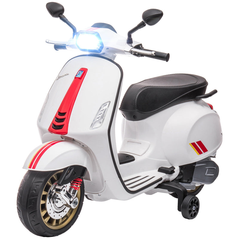 Licensed Vespa Electric Motorcycle for Kids with Music and FM Radio