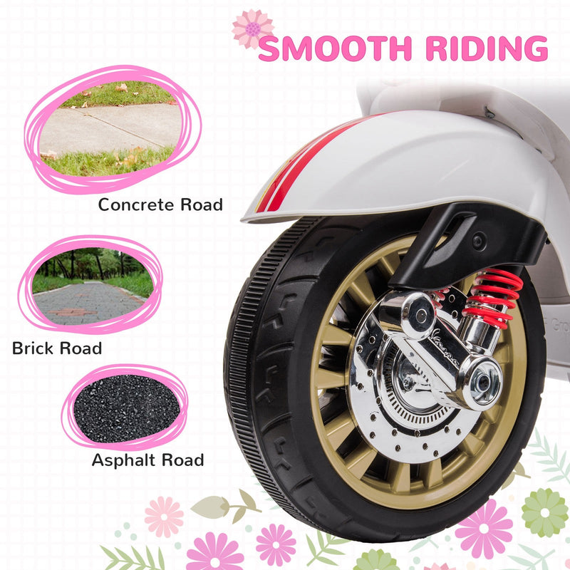 Licensed Vespa Electric Motorcycle for Kids with Music and FM Radio