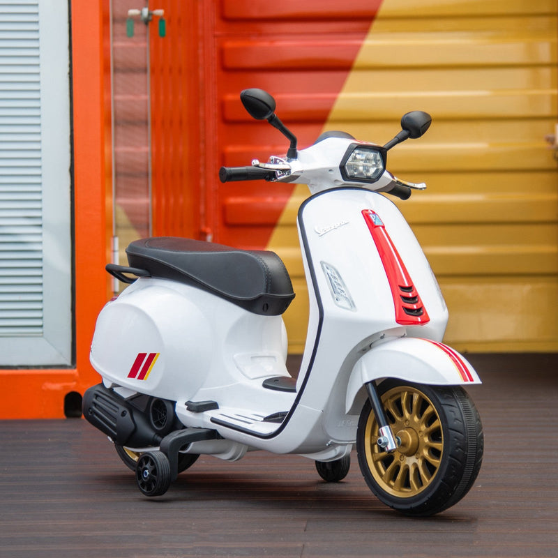 Licensed Vespa Electric Motorcycle for Kids with Music and FM Radio