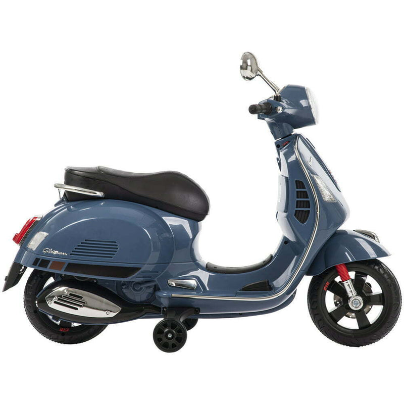 Vespa-Style 6V Electric Scooter for Kids with Training Wheels