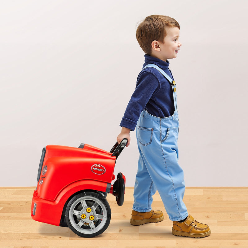 Kids Mechanical Car Repair Toy Set with Removable Engine Parts, Red