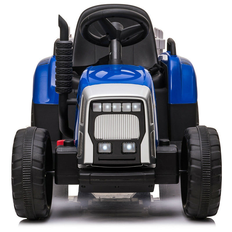 VILOBOS 12V Ride On Tractor with Trailer - Battery Powered Toy Car for Kids