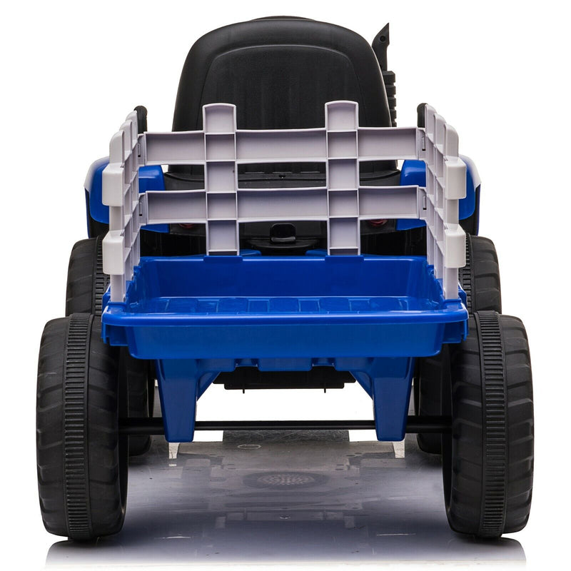VILOBOS 12V Ride On Tractor with Trailer - Battery Powered Toy Car for Kids