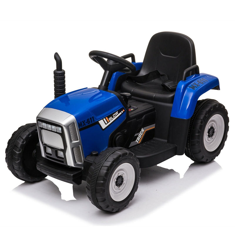 VILOBOS 12V Ride On Tractor with Trailer - Battery Powered Toy Car for Kids