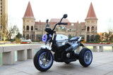 12V Kids Ride-On Motorcycle with 3 Wheels, LED Lights, and Audio Features