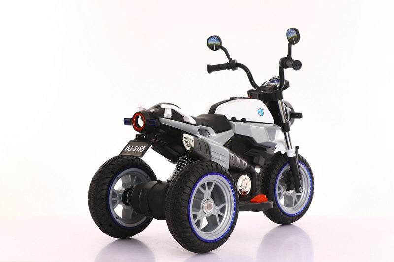 12V Kids Ride-On Motorcycle with 3 Wheels, LED Lights, and Audio Features