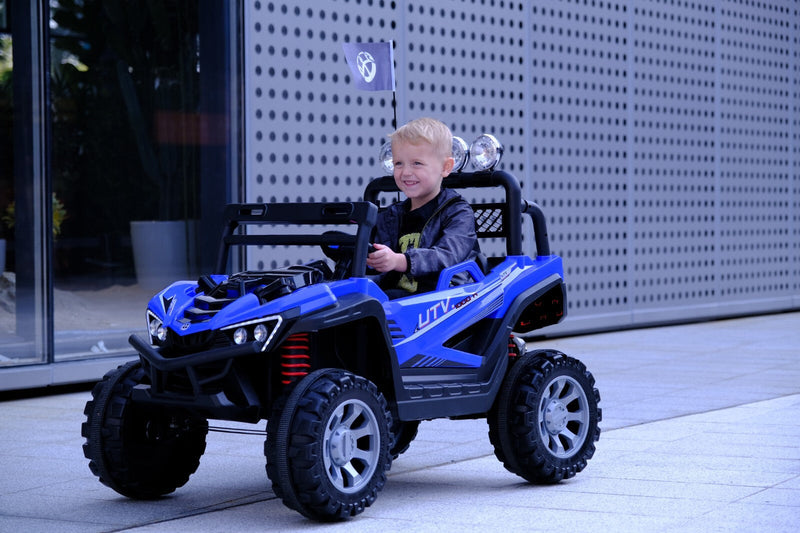 Kids 12V Ride-On Car with Remote Control, iPhone App Connectivity, and LED Lights