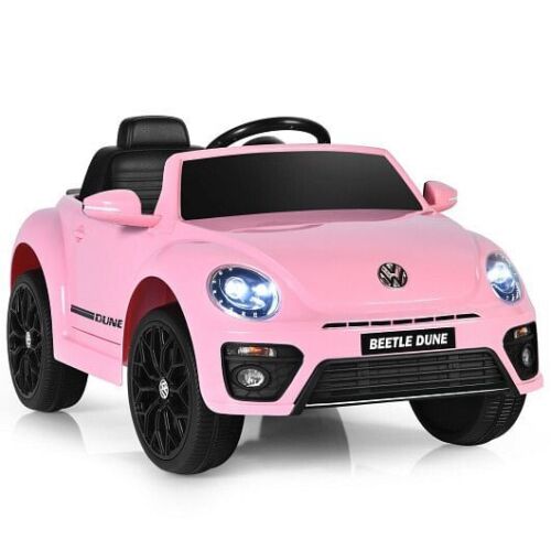 Volkswagen Beetle Kids Electric Ride On Car with Remote Control in Pink
