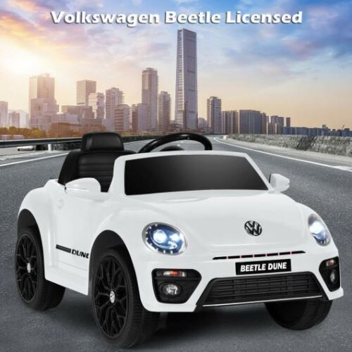 Volkswagen Beetle Kids Electric Ride On Car with Remote Control - White, Built to Last
