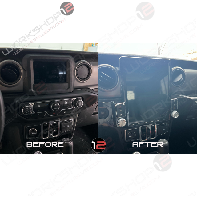 Jeep Wrangler 2018-2021 Workshop 12 Tesla-Style Screen Workshop 12