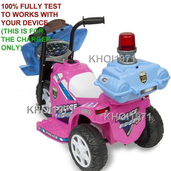 AC Wall Charger Adapter for Kid Motorz Little Police Patrol Ride-On Motorcycle