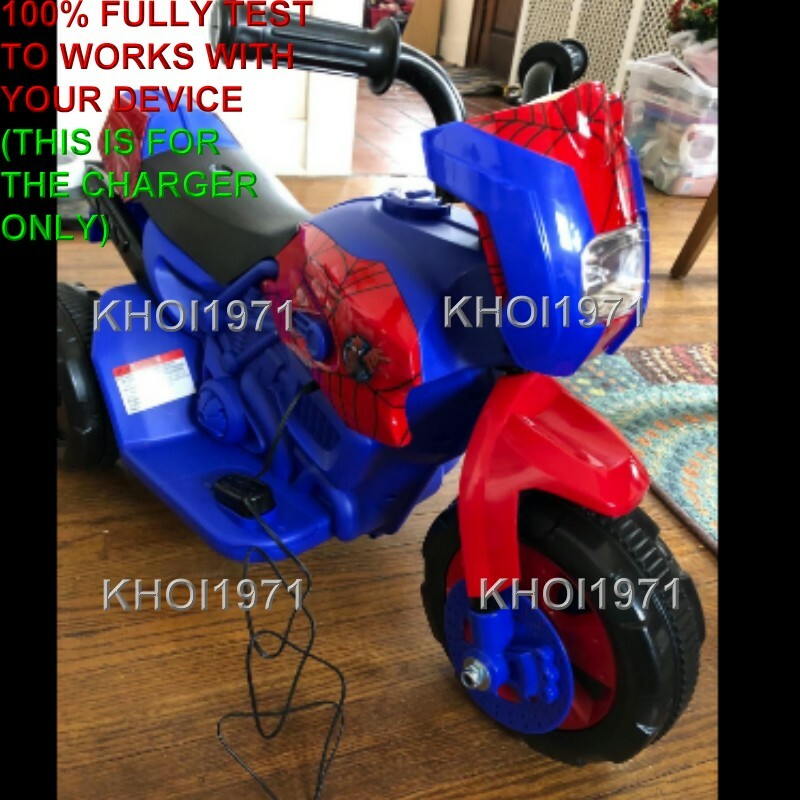 AC Charger Adapter for KT1240i Kidtrax Spider-Man 3-Wheel Ride-On Trike