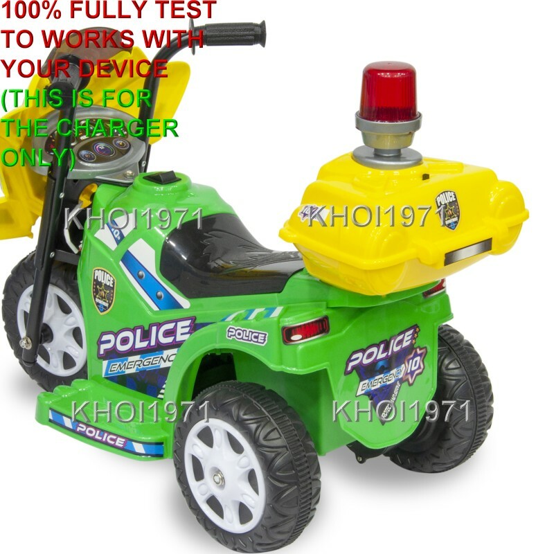 AC Wall Charger Adapter for Kid Motorz Little Police Patrol Ride-On Motorcycle