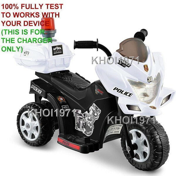 AC Wall Charger Adapter for Kids Motorz Little Police Patrol Ride-On Motorcycle