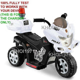 AC Wall Charger Adapter for Kid Motorz Little Police Patrol Ride-On Motorcycle