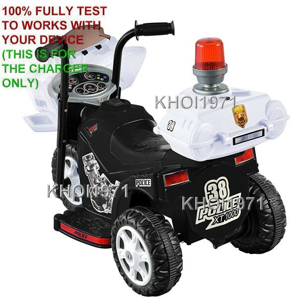 AC Wall Charger Adapter for Kid Motorz Little Police Patrol Ride-On Motorcycle