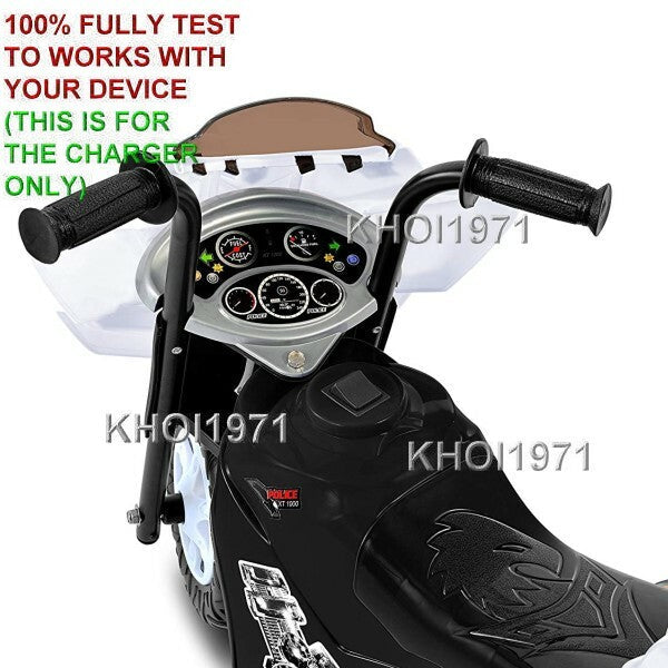 AC Wall Charger Adapter for Kid Motorz Little Police Patrol Ride-On Motorcycle