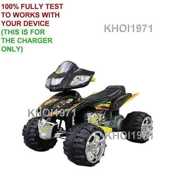 12 Volt AC Wall Charger Adapter for Monster Trax Quad Bike – Black and Yellow Orange