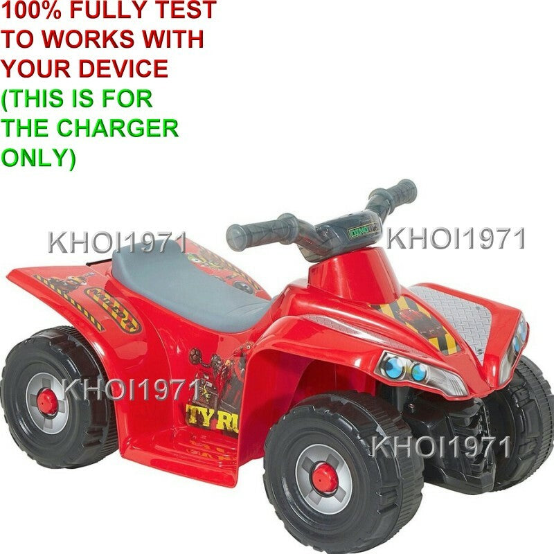 6V AC Wall Charger Adapter for Dynacraft Dinotrux Quad Ride-On Vehicle, Red Model 8802-92