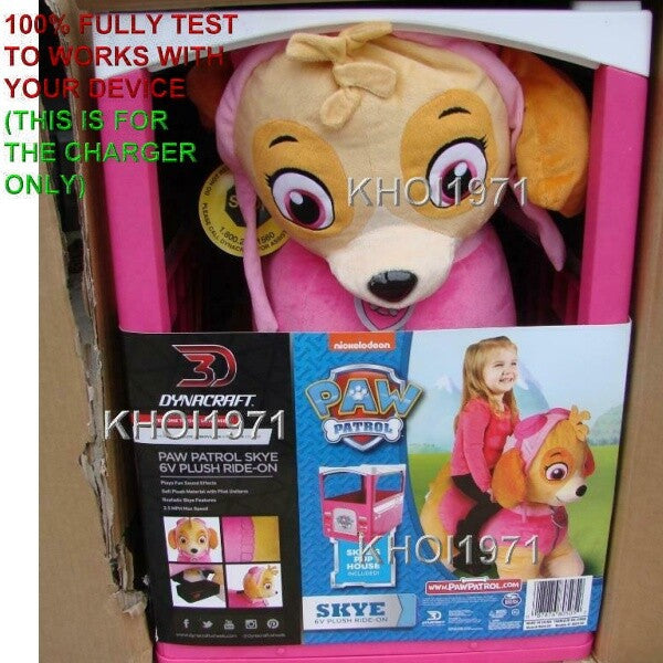 6V Wall Charger AC Adapter for Paw Patrol Deluxe Skye Ride-On Vehicle Replacement Set of 4