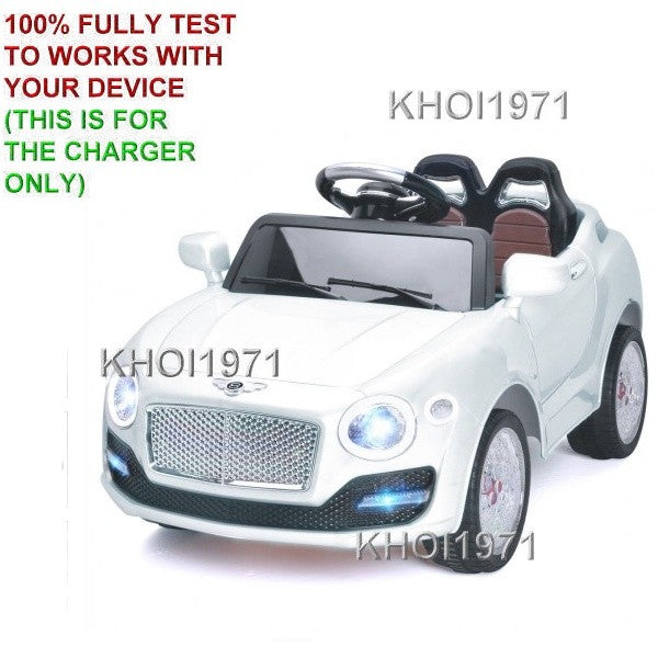 White 8V AC Charger Adapter for Kids Ride-On Car with Remote Control