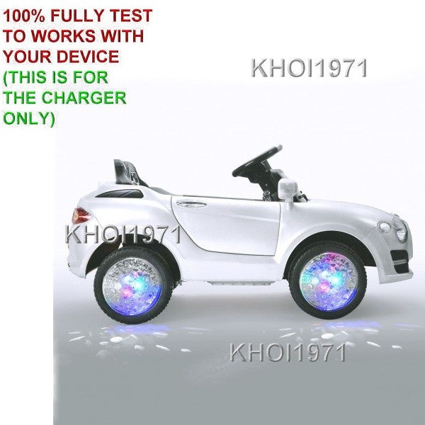 White 8V AC Charger Adapter for Kids Ride-On Car with Remote Control