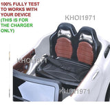 White 8V AC Charger Adapter for Kids Ride-On Car with Remote Control