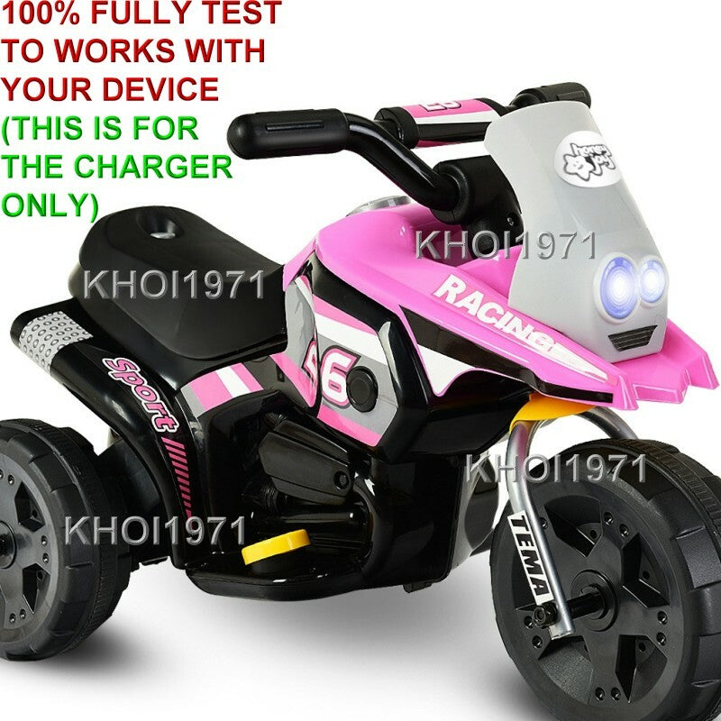 AC Charger Adapter for 6V 3-Wheel Ride-On Motorcycle TY324110