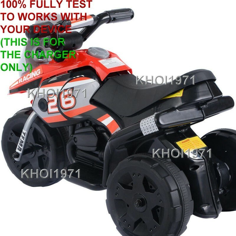 AC Charger Adapter for 6V 3-Wheel Ride-On Motorcycle TY324110