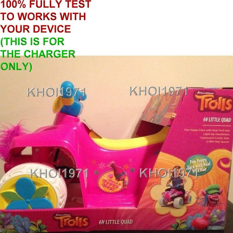 Pink AC Wall Charger Adapter for Dynacraft Trolls Quad Ride-On 8803-20