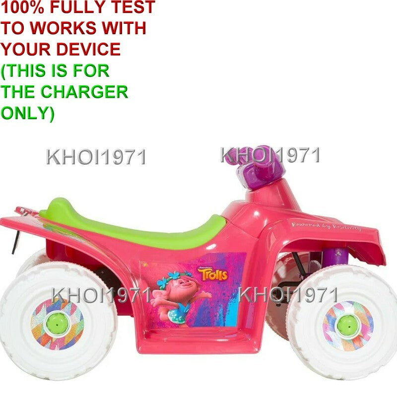 6V AC Wall Charger Adapter for Pink Quad Ride-On Battery Compatible with Trolls Models