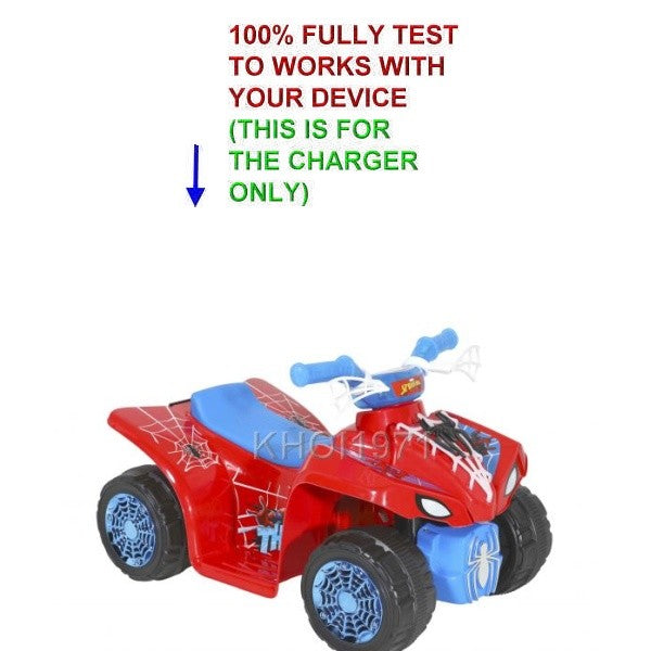 6V AC Charger Adapter for Spider-Man Quad Ride-On Battery
