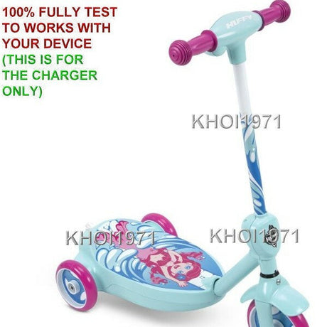 AC Wall Charger Adapter for 2-in-1 Bubble Mermaid Ride-On Scooter