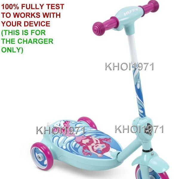 AC Wall Charger Adapter for 2-in-1 Bubble Mermaid Ride-On Scooter