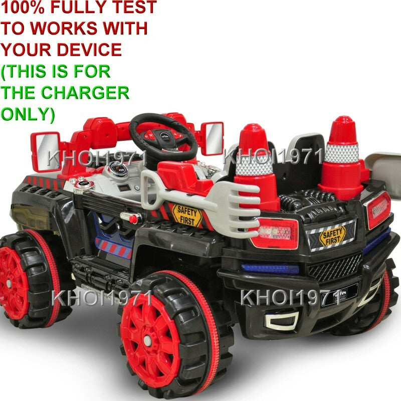 Black AC Wall Charger Adapter 8F4 1157 for Kid Motorz Construction Patrol Truck Ride-On