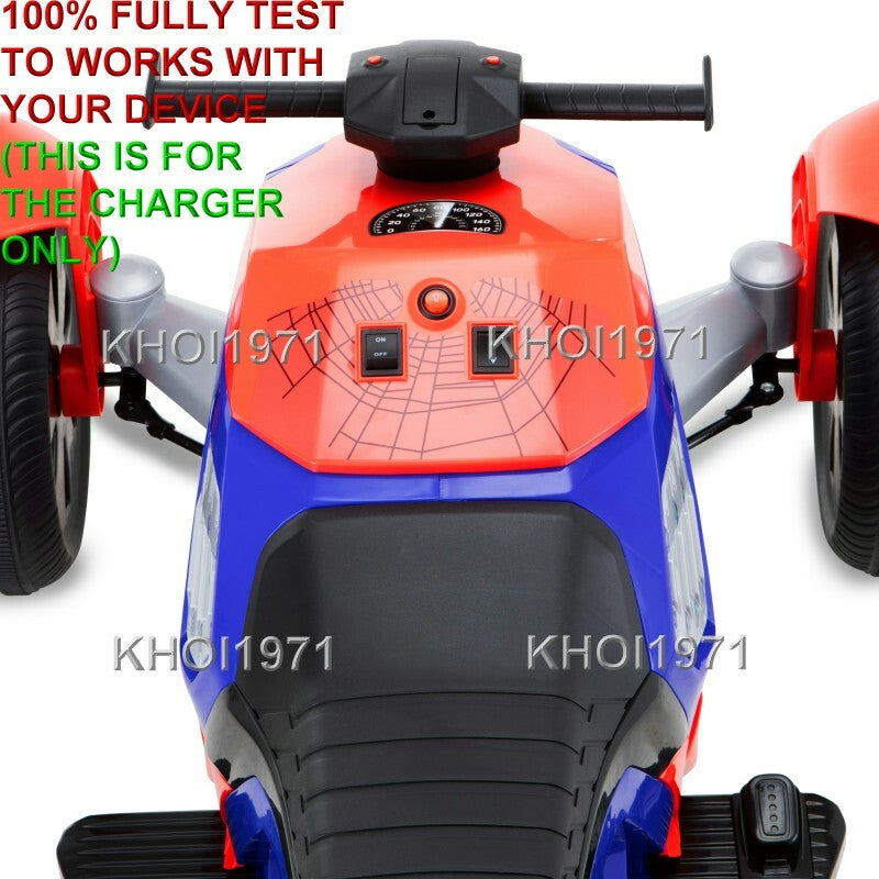AC Adapter Charger for KidTrax Marvel Spiderman Spiderbike Ride-On KT1506WM 8F4
