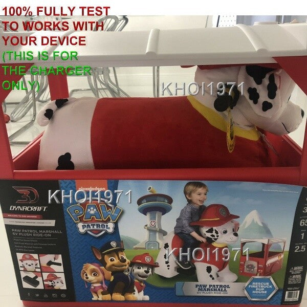 6V Deluxe Ride-On Charger and AC Adapter for Paw Patrol Marshall Toy