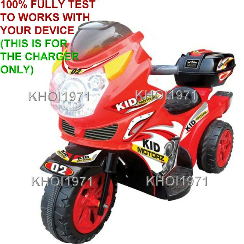 AC Charger Adapter for 6V Battery Kid's 3-Wheel Motorbike Ride-On Toy