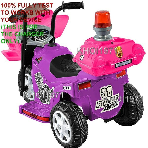 AC Wall Charger Adapter for Kid Motorz Little Police Patrol Ride-On Motorcycle 0287