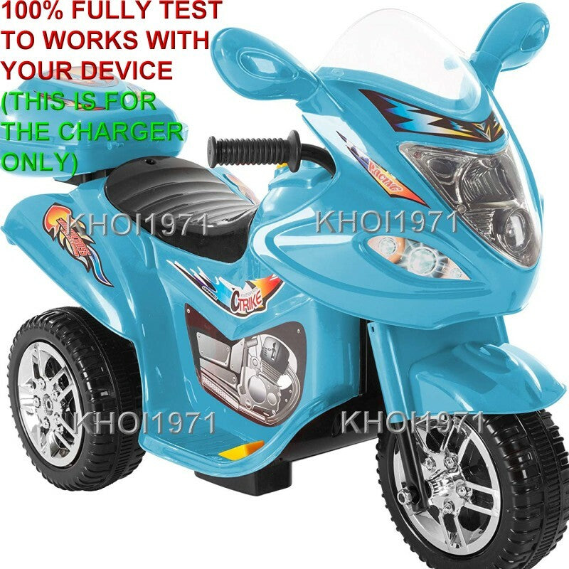 AC Wall Charger Adapter for 3-Wheel Little Rider Trike Motorcycle Ride-On Toy