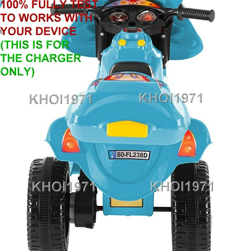 AC Wall Charger Adapter for 3-Wheel Little Rider Trike Motorcycle Ride-On Toy