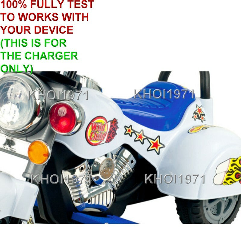 AC Wall Charger Adapter for Little Rider Road Warrior Ride-On Motorcycle