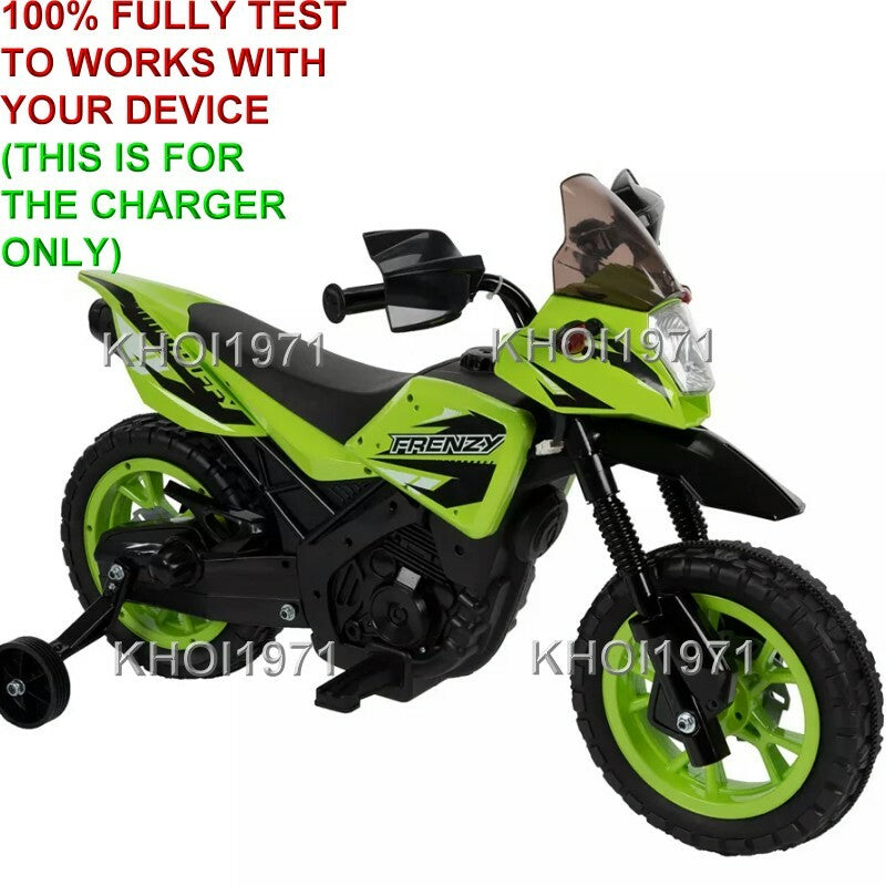 AC Charger Adapter for Huffy Frenzy Ride-On Motorcycle Training Wheel Model 17309