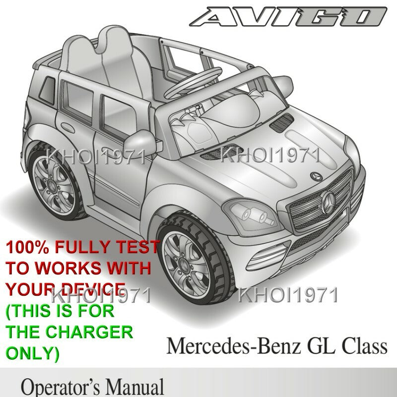 AC Wall Charger Adapter for 6V Ride-On Mercedes Benz Avigo Battery