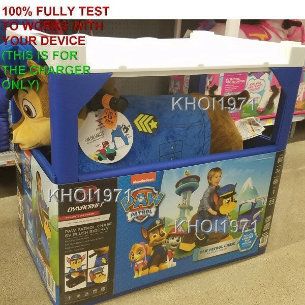 6V AC Wall Charger Adapter for Paw Patrol Chase Deluxe Ride-On Toy Model 8805-11