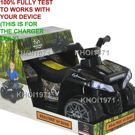 AC Wall Charger Adapter for Black Camo 6V Ride-On Battery Compatible with Realtree Designs