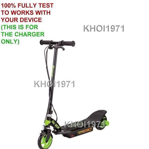 AC Wall Charger Adapter for Razor Black and Green Electric Scooter Power Core 90